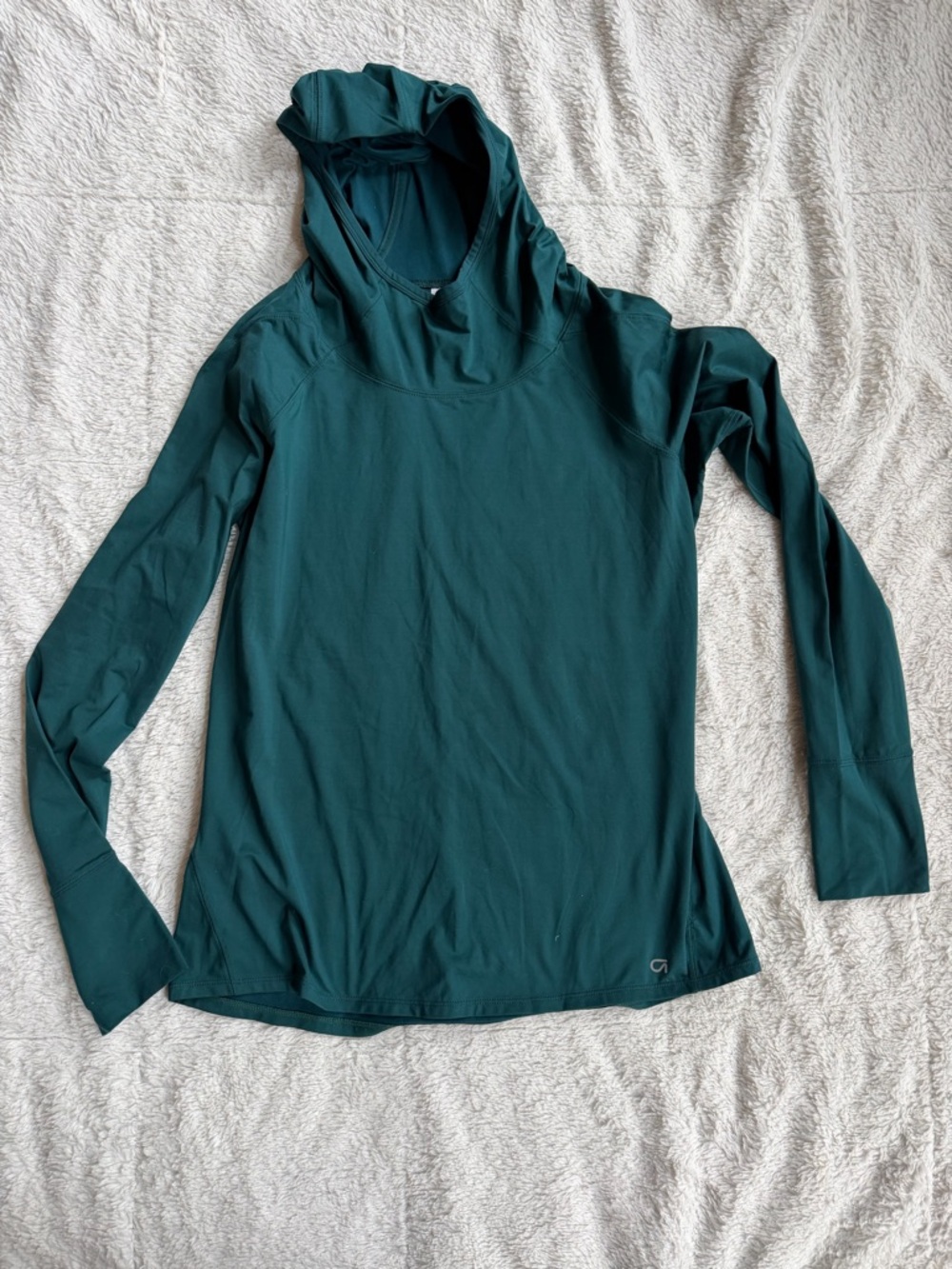 Gap GapFit Teal Active Pullover Long Sleeve Top with Funnel Hood